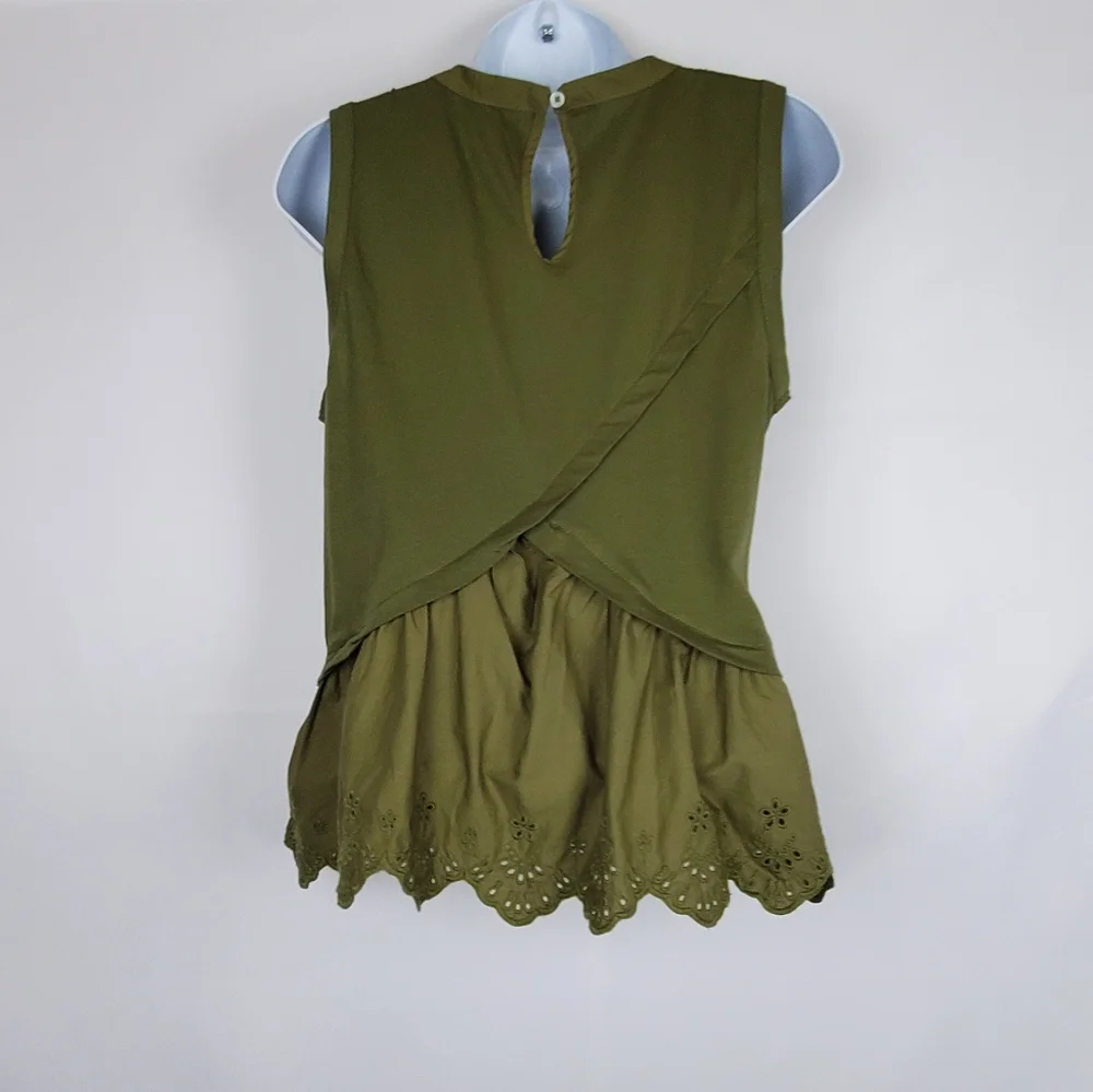 J. Crew Olive Green Sleeveless Blouse Women XS
